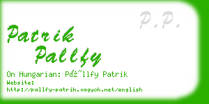 patrik pallfy business card